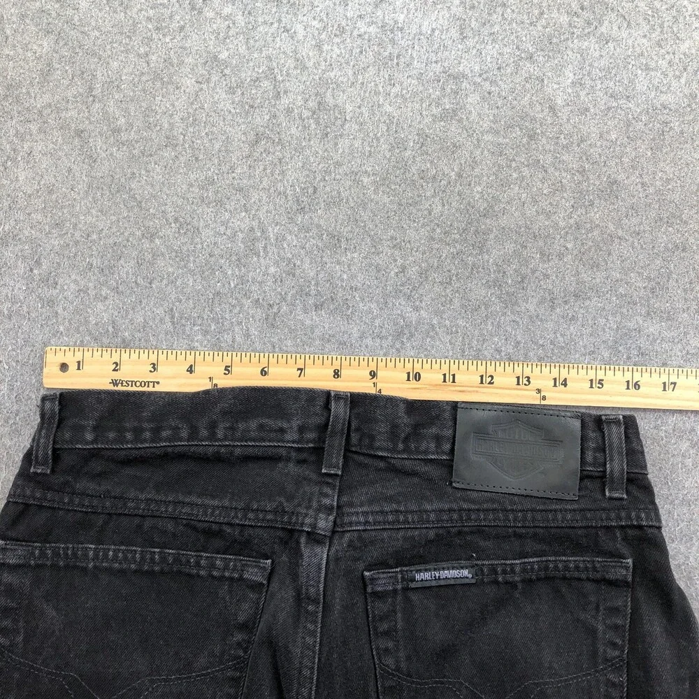 Vintage Harley-Davidson Jeans Mens 34x30 Black Charcoal Wash Straight Denim